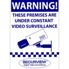CCTV Securview Warning Sign Corflute A3 Size